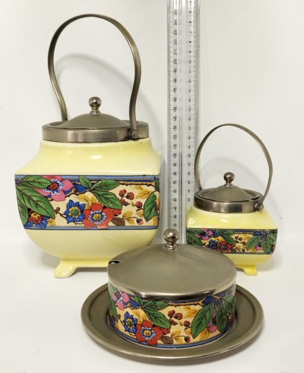Biscuit jar jam pot and butter dish13 1