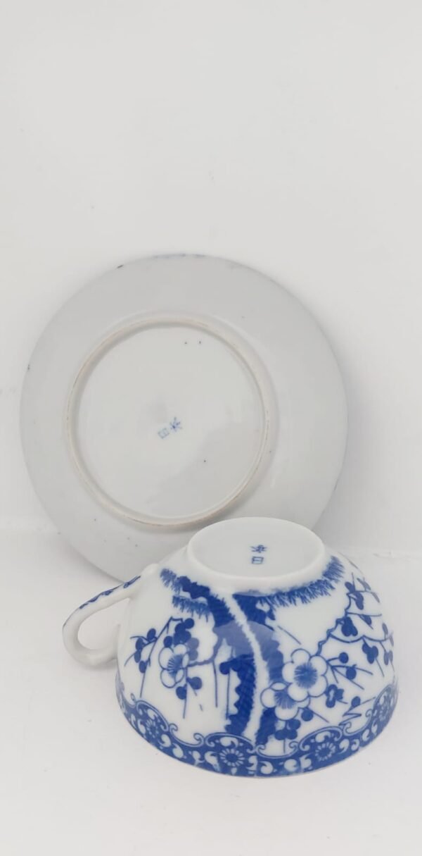 Blue and White Porcelain Tea Cup and Saucer 1