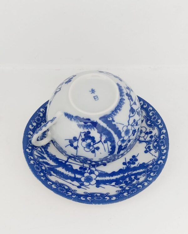 Blue and White Porcelain Tea Cup and Saucer 2