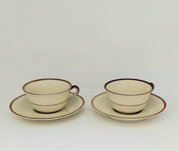 Cream and Gold Small Cups and Saucers 2