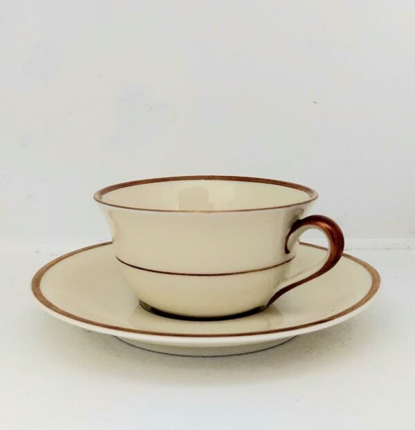Cream and Gold Small Cups and Saucers 3
