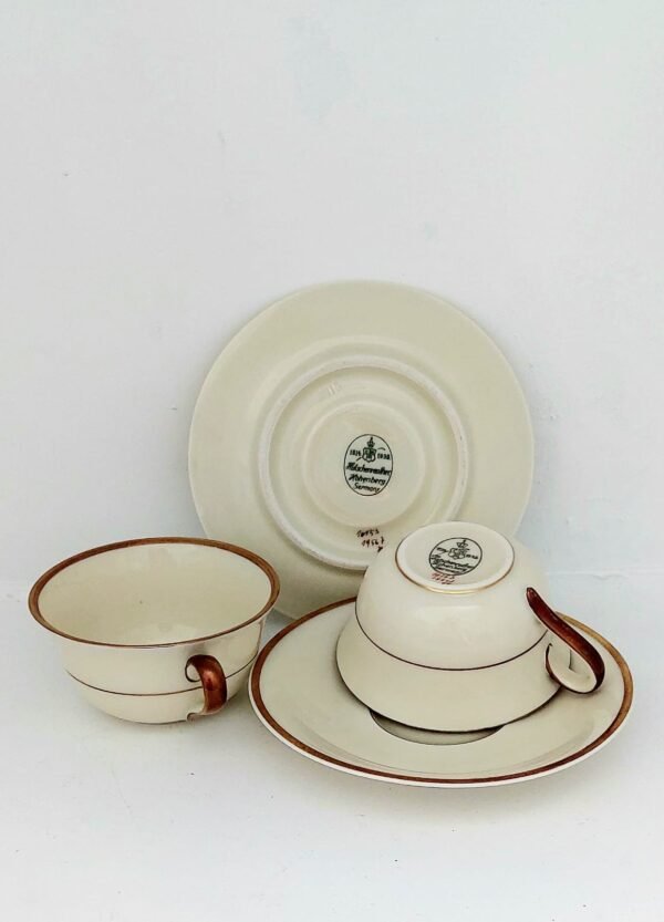 Cream and Gold Small Cups and Saucers