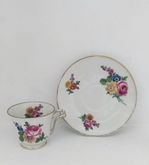 Flower Decorated Cup and Saucers 1