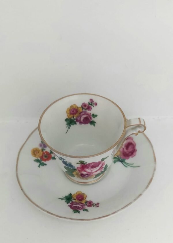 Flower Decorated Cup and Saucers