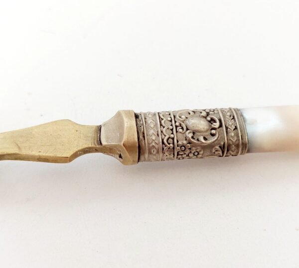 Gilded Bread Fork with Mother of Pearl Handle 1