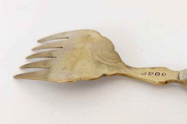 Gilded Bread Fork with Mother of Pearl Handle 4 1
