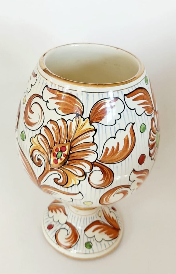 Large Majolica Goblet Style Vase 3