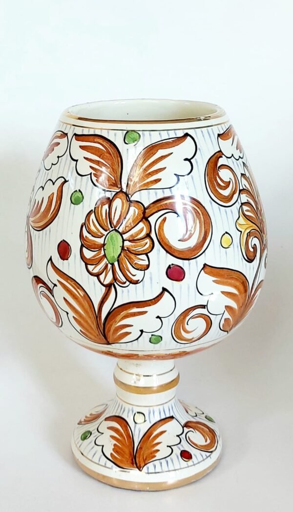 Large Majolica Goblet Style Vase