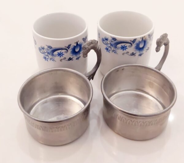 Pewter and Porcelain cups8