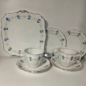 Royal standard bone china 2 trios plus cake plate2