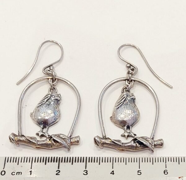 Silver Birdcase Earrings 1