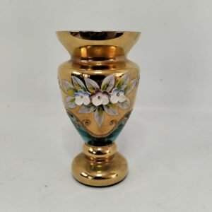 Bohemian Czech Crystal Vase with 24k Gold