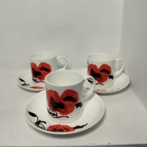 Vintage Wedgwood Corn Poppy cups and saucers