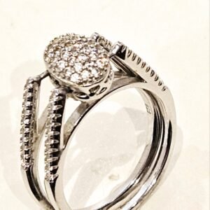 Sterling silver and Cubic turn around ring