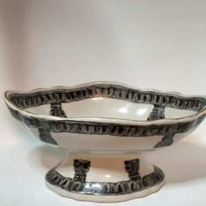 Vintage Black and white Chinese pedestal bowl