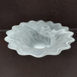 Murano art glass white frosted bowl