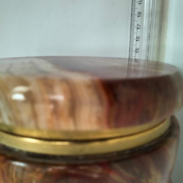 Vintage Italian Brown Onyx lidded jar