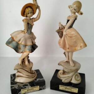 Vintage Italian figurines on Carrara marble bases