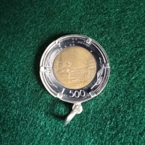 Italian Coin Pendant set in silver