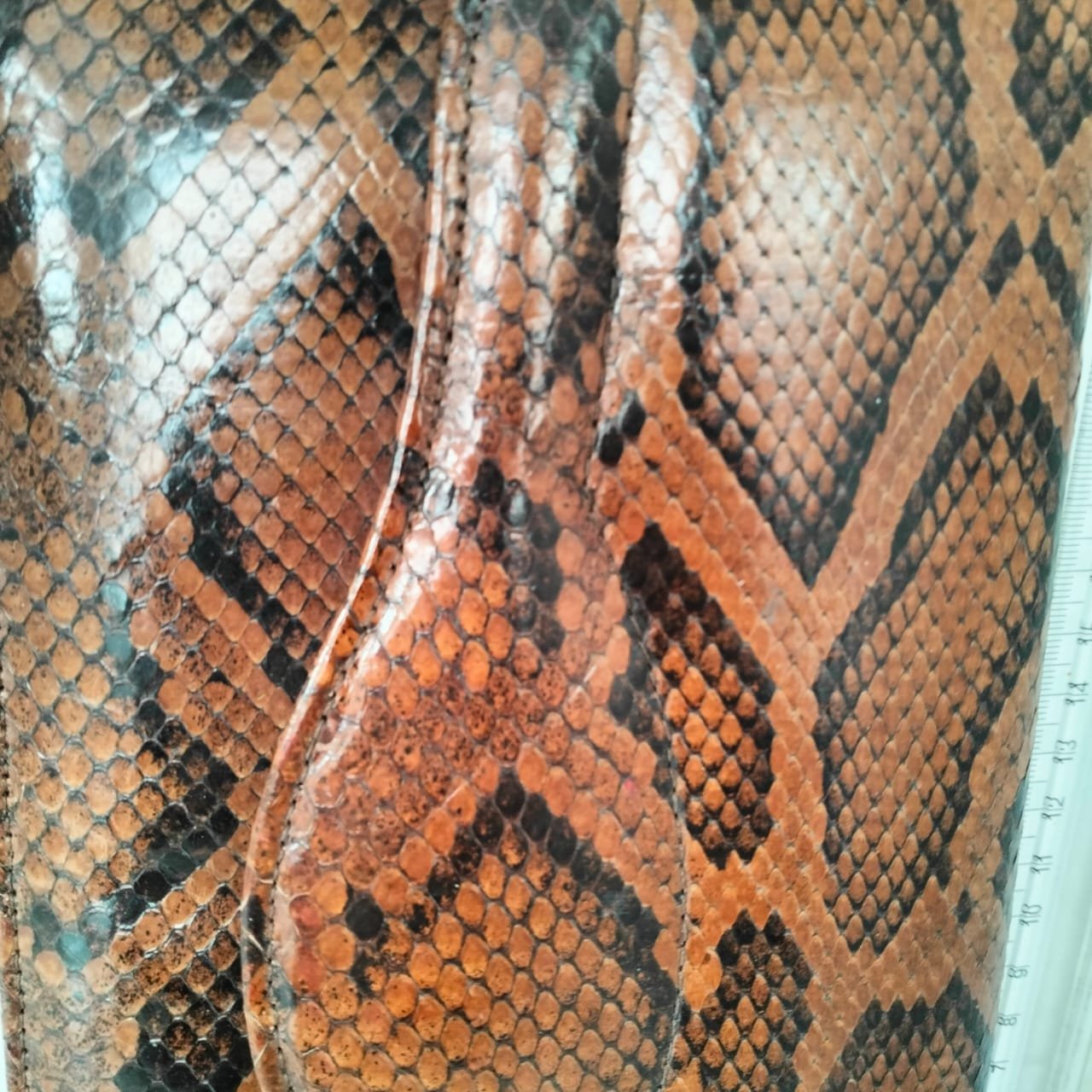 Snake Skin Leather Shoulder Bag