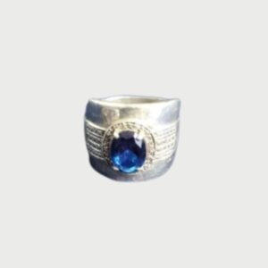 Sterling Silver Ring with Blue Paste