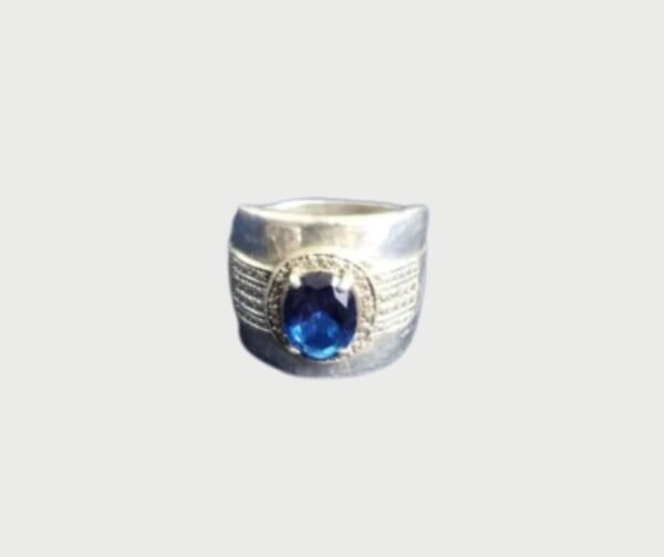 Sterling Silver Ring with Blue Paste