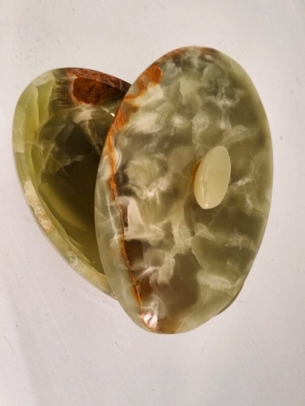 Vintage Oval Green Onyx Trinket Dish