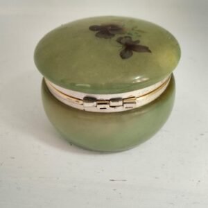 Vintage Alabaster Hand Carved Trinket Box