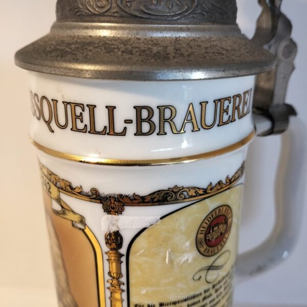 Antique Heidelberger Schlossquell-Brauered Beer Stein