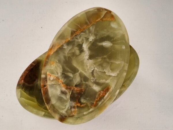 Vintage Oval Green Onyx Trinket Dish