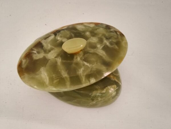 Vintage Oval Green Onyx Trinket Dish