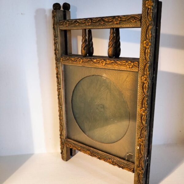 Antique wooden double picture frame