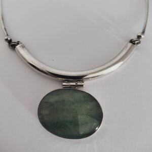 Sterling silver choker necklace with Natural stone