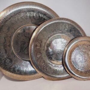 Old Middle Egyptian Hand Chased Engraved Table trays