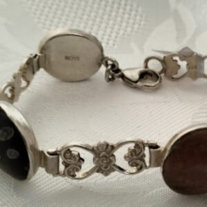 Vintage Sterling silver bracelet with marble stones