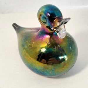 Heron art glass hand blown duck paperweight