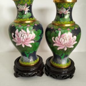 Chinese Cloisonne Bud Vases x 2