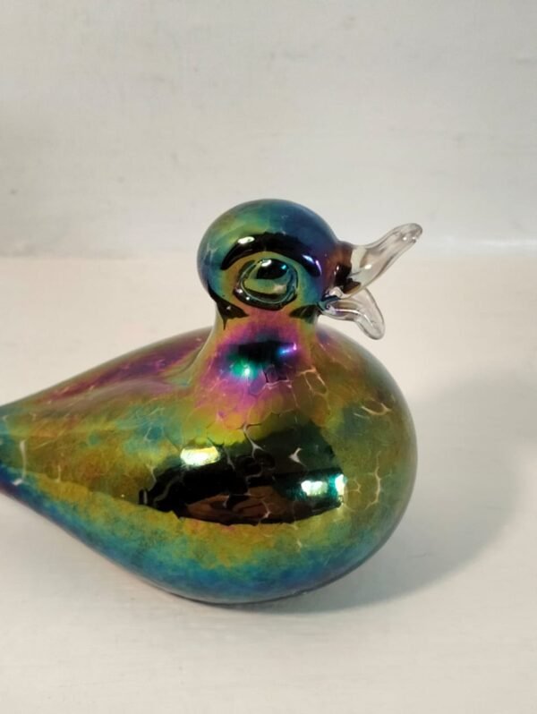 Heron art glass hand blown duck paperweight