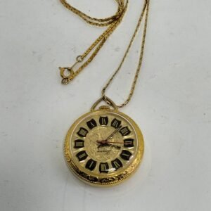 Vintage Gold plated pocket watch Necklace