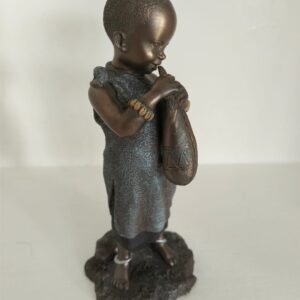 Mtihani African Figurine Bronze Sculpture