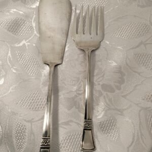 Antique Silver Plated Fish Slice and Fork Set. Angora Plate Made in England.