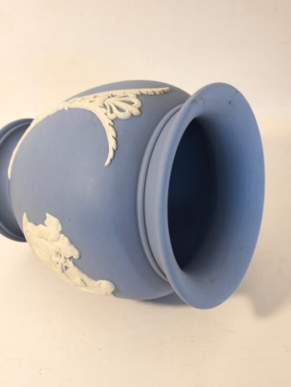 Vintage Blue Wedgwood Jasperware Vase - Image 2