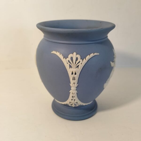 Vintage Blue Wedgwood Jasperware Vase - Image 4