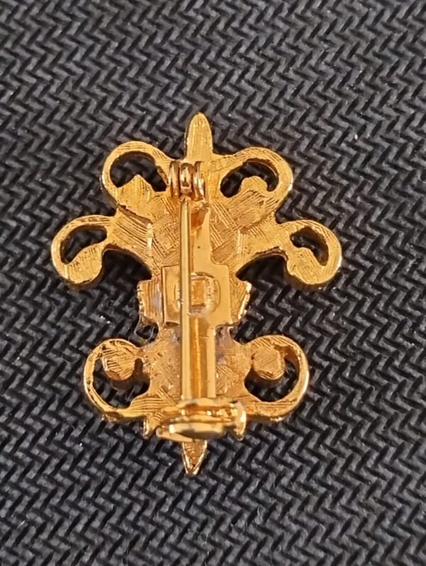 Vintage Ladies Lion's Club International Fleur de Lis Pin Gold Tone - Image 4