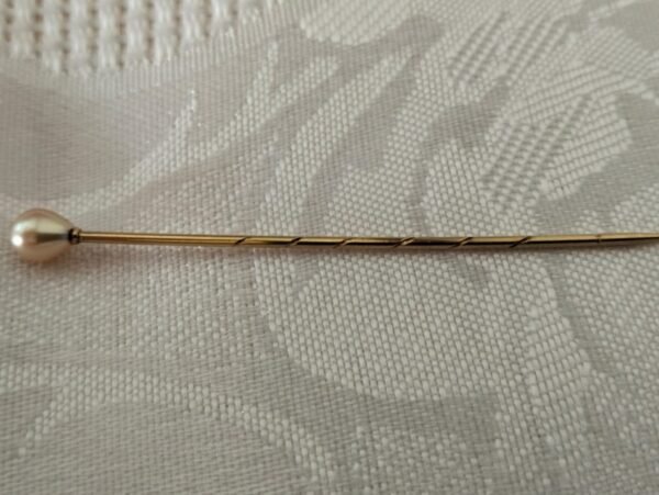 14ct Gold pin with cultured Pearl - Image 6