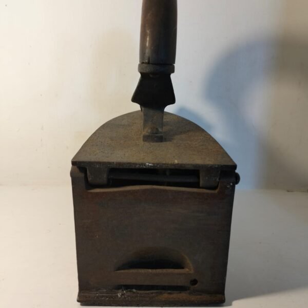 Antique Coal Iron with Wooden Handle - Image 6