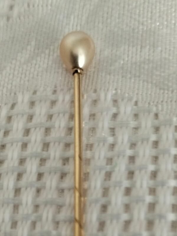 14ct Gold pin with cultured Pearl - Image 4