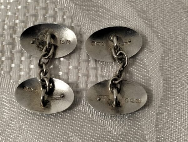 Rare Vintage Silver and enamel cufflinks - Image 2