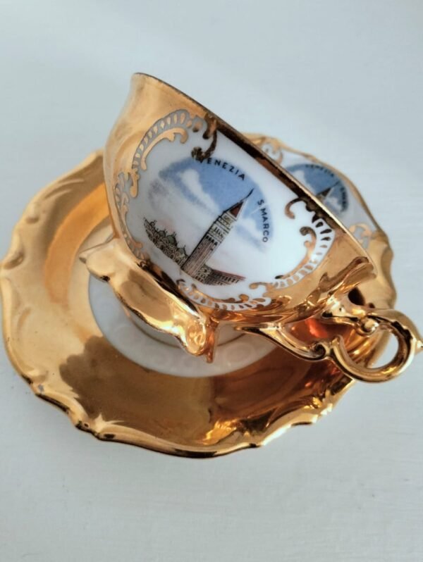 Rare Gold Gilt Bavarian Demitasse Cup and Saucer - Image 6