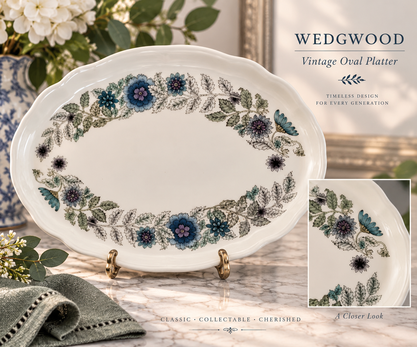 Vintage Oval Wedgwood Platter 1 Vintage Oval Wedgwood Platter